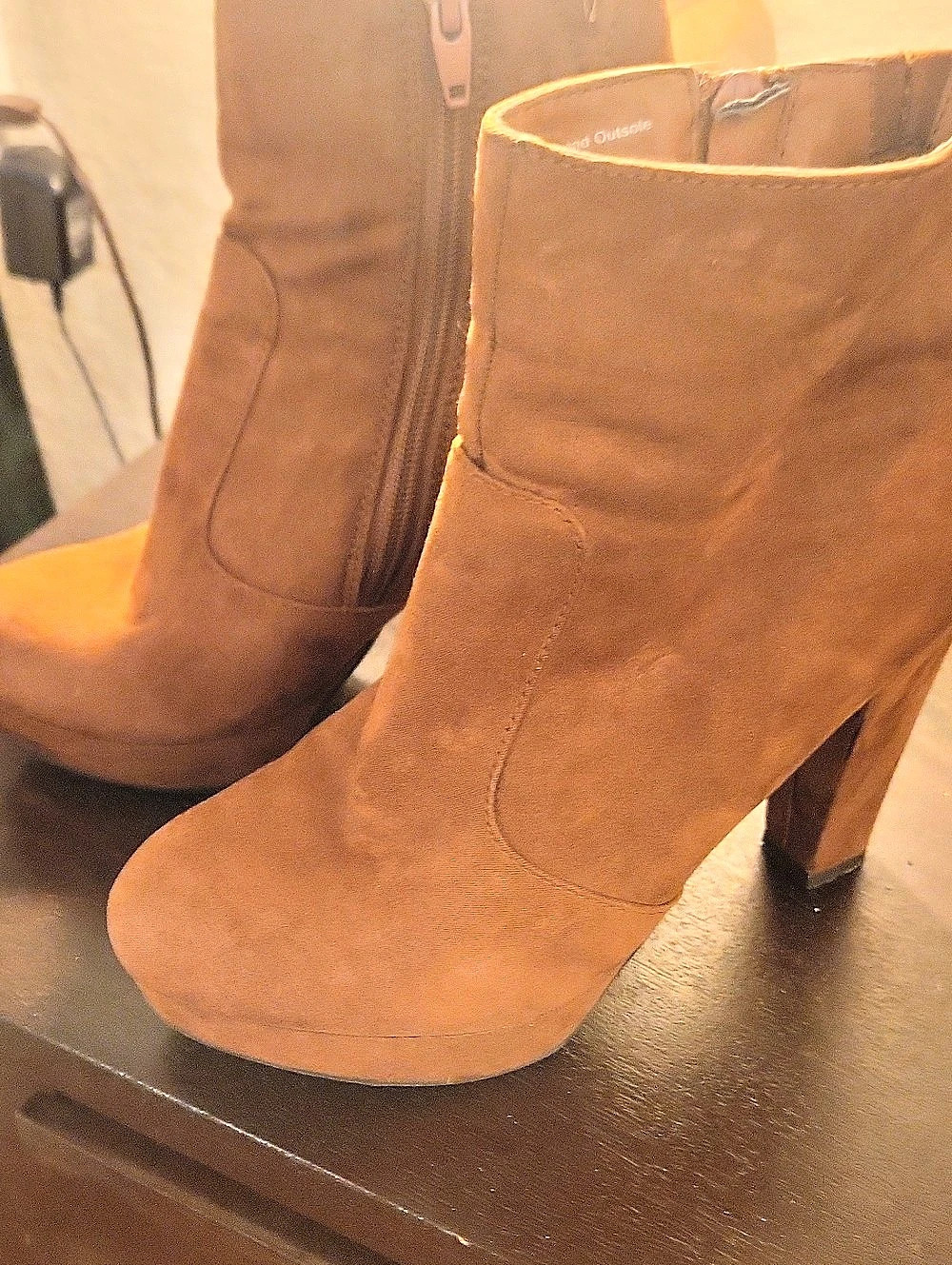 Mossimo Brown Suede Heeled Ankle Boots